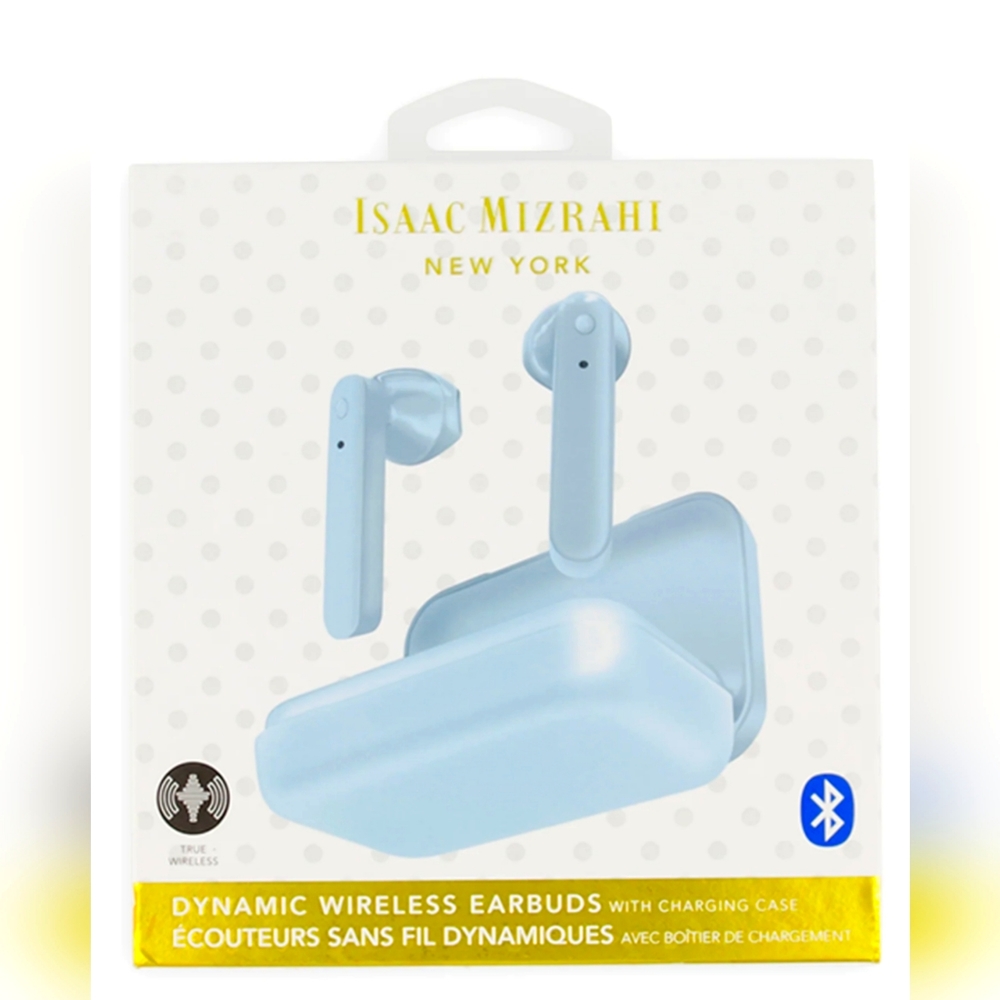 Isaac Mizrahi Wireless Earbuds with Charging Case - Blue